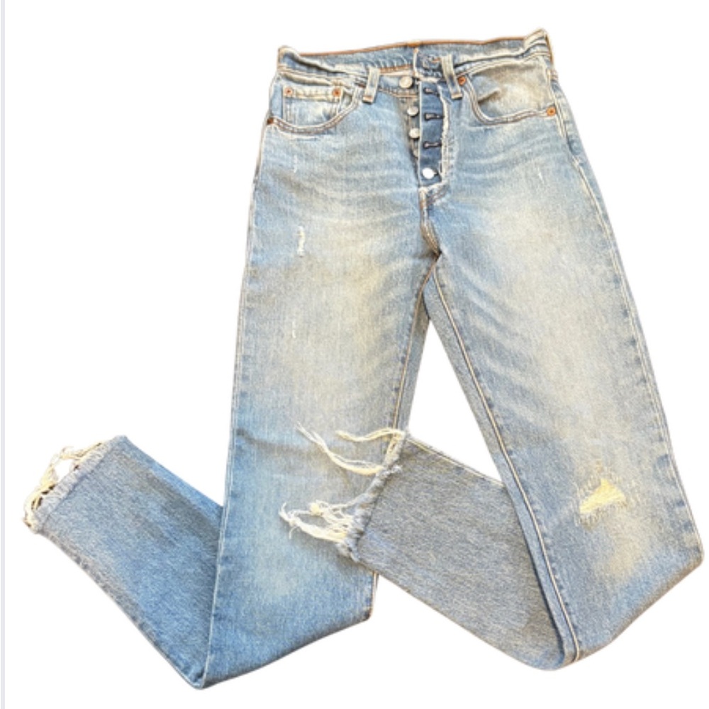 Levi’s 501 Distressed Skinny Jeans